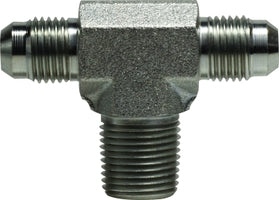 260166 by Midland | Hydraulic Adapter | Tee | 3/8" Male Pipe Branch x 9/16-18 Male JIC 37° Flare x 9/16-18 Male JIC 37° Flare | Steel