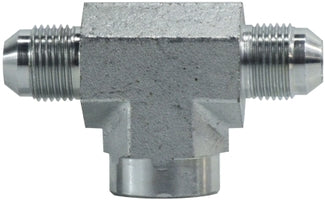 26022020 by Midland | Hydraulic Adapter | Tee | 1-1/4" Female NPTF x 1-1/4" Male JIC 37° Flare x 1-1/4" Male JIC 37° Flare | Steel