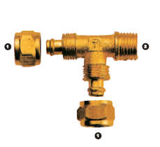271-06-06 by AdaptAll | -06 Polytube Compression x -06 Male BSPT | Run Tee | Brass