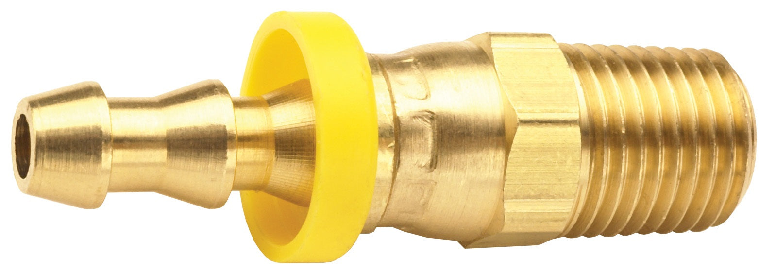 2710604C by Dixon Valve | Push-On Hose Barb Fitting | 1/4" Male NPTF Swivel x 3/8" Hose ID | Brass