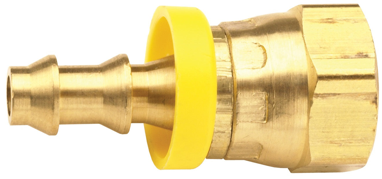 2780406C by Dixon Valve | Push-On Hose Barb Fitting with Ball Seat | 3/8" Female NPSM Swivel x 1/4" Hose ID | Brass