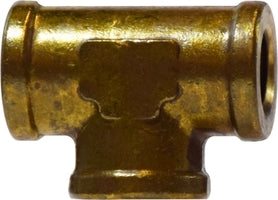 28046 by Midland | Reducing Forged | 1/2" Female NPTF x 1/2" Female NPTF x 3/8" Female NPTF | Tee | Brass