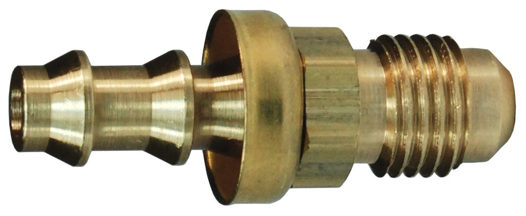 2820408CBC by Dixon Valve | Push-On Hose Barb Fitting | Male 45° SAE Swivel | with Brass Cap | 5/16" Tube OD | 1/4" Hose ID x 5/16" Male SAE 45° Flare | Brass