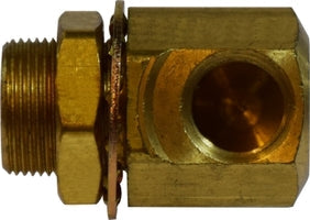 28348 by Midland | FIP x Tube Clamping Stud Fitting | 3/8-18 Female NPTF x 7/8-20 UNCF x 3/8-18 Tube NPTF | 2-5/16" Length | Brass
