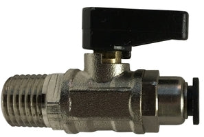 28404 by Midland | Push-In Fitting | Mini Ball Valve | 1/4" Push-In x 1/4" Male Pipe | Chrome Plated Brass