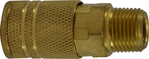28553 by Midland | Industrial Interchange Pneumatic Coupler | 3/8" Male Pipe | 1/4" Body Size | Brass
