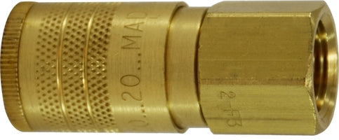 28585 by Midland | ARO 210 Interchange Pneumatic Female Coupler | 3/8" Female Pipe | 1/4" Body Size | Brass