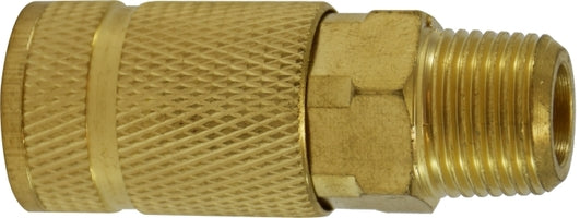 28594 by Midland | ARO 210 Interchange Pneumatic Male Coupler | 3/8" Male Pipe | 1/4" Body Size | Brass