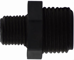 28624B (28-624B) by Midland | Plastic Pipe Fitting | Reducing Hex Nipple | 1/2" Male Pipe x 3/8" Male Pipe | Straight | Black Polyethylene