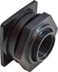 28697P by Midland | Plastic Pipe Fitting | Bulkhead | 1-1/2" Female Pipe x 3" Hole | Polypropylene