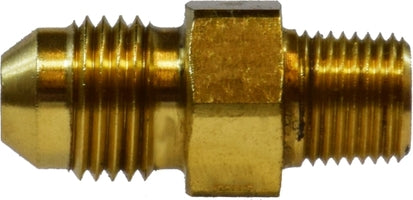 28703 by Midland | JIC 37° Flare | 1/4" Tube OD | 3/8-18" Male NPTF | 7/16-20 Tube Thread | Straight | Brass
