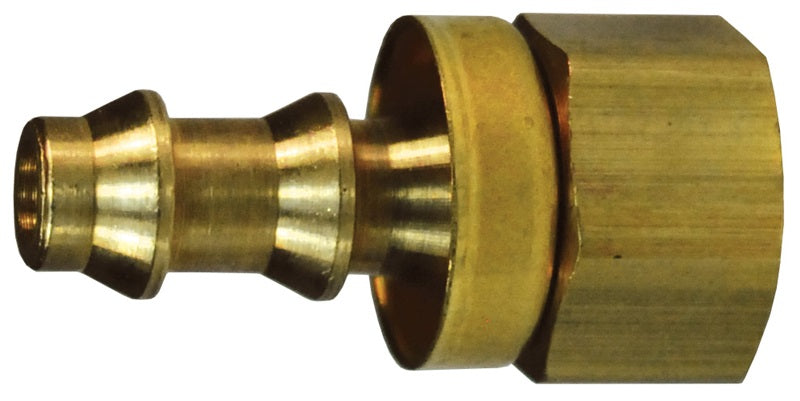 2920610CBC by Dixon Valve | Push-On Hose Barb Fitting | Female SAE Inverted Flare Rigid | with Brass Cap | 3/8" Tube OD | 3/8" Hose ID x 3/8" Female Inverted Flare | Brass