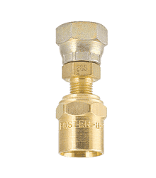 2D7-S by ZSi-Foster | Reusable Hose Fitting | Female Swivel w/ Nut | 3/8" ID x 5/8" OD | Swivel | Brass/Steel