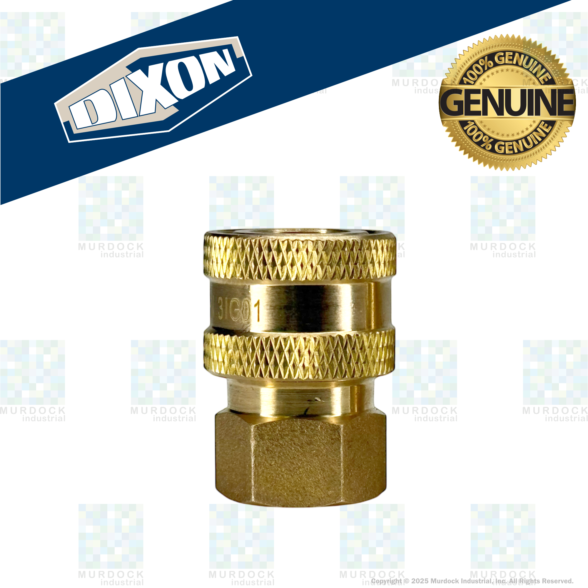 2EF2-B by Dixon Valve | Hydraulic Quick Disconnect Coupling | E-Series | 1/4" Female NPTF x 1/4" Straight-Through Interchange | Socket | Nitrile Seal | Brass