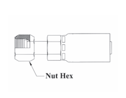 3-05406 by Couplamatic | 3 Series Coupling | 5/16" Hose ID x 11/16-16 Thread Size O-Ring Face Seal | ORF Female Swivel | Straight | Trivalent Zinc Plating