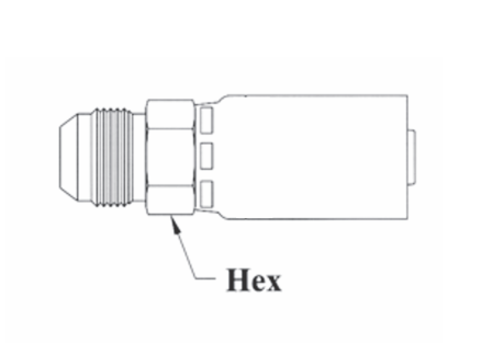 3-04504 by Couplamatic | 3 Series Coupling | 1/4" Hose ID x 7/16-20 Thread Size JIC 37° Male Solid | Straight | Trivalent Zinc Plating