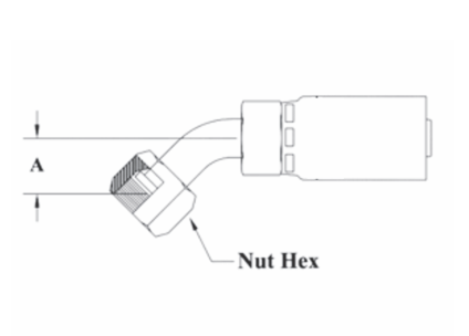 3-08448 by Couplamatic | 3 Series Coupling | 1/2" Hose ID x 13/16-16 Thread Size O-Ring Face Seal | ORF Female Swivel | 45° Elbow | Trivalent Zinc Plating