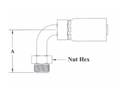 3-06C76 by Couplamatic | 3 Series Coupling | 3/8" Hose ID x 5/8-18 Thread Size Inverted Flare Male | 90° Elbow | Trivalent Zinc Plating