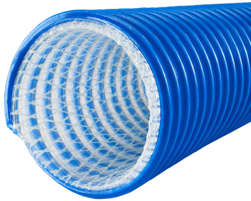 3000-0600-100 by Jason Industrial | 3000 Series | FDA USDA Material Handling Food Hose | Polyurethane | 6" ID | 6.92" OD | 40 PSI | Blue | 100ft