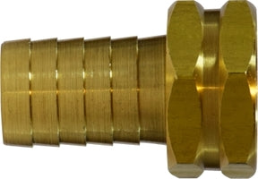 30034 by Midland | Garden Fitting | Barstock Female Only | 3/4" Hose Barb x 3/4" Female GHT | Brass