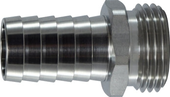 30042SS by Midland | Garden Hose Fitting | Male End Only | 3/4" Hose Barb x 3/4" Male GHT | 316 Stainless Steel