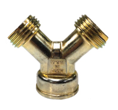 30141 by Midland | Garden Hose Valve | Hose Connector | 3/4" Female GHT x 3/4" Male GHT x 3/4" Male GHT | Y | Zinc Alloy