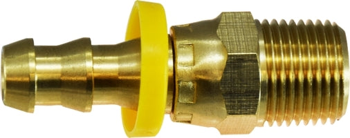 30423 (30-423) by Midland | Push-On Fitting | Male Swivel | 3/8" Hose ID x 1/8" Male NPTF | Straight | Brass