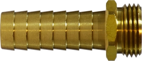 30511 by Midland | Garden Hose Fitting | Male End Only | 2" Shank | 5/8" Hose Barb x 3/4" Male GHT | Brass