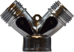 30626 by Midland | Garden Hose Valve | Shape Connector with Two Levers | 3/4" Female GHT x 3/4" Male GHT x 3/4" Male GHT | Y | Zinc Alloy