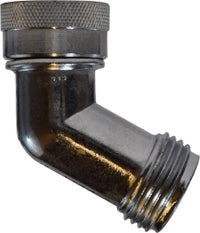 30629 by Midland | Garden Hose Valve | Swivel Hose Connector | 3/4" Female GHT x 3/4" Male GHT | 45° Elbow | Zinc Alloy