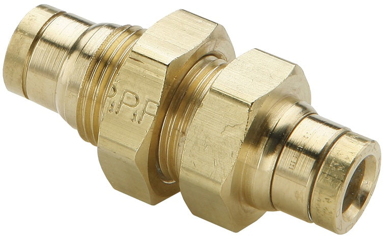 31165600DOT Legris by Dixon Valve | D.O.T. Push-In Fitting | Bulkhead Union | 1/4" Tube OD | Composite/Brass