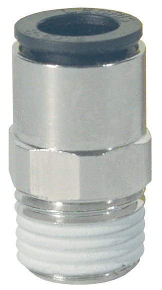 31750818 by Dixon Valve | Legris Push-In Fitting | Male Connector | 5/16" Tube OD x 3/8" Male NPT | Nylon / Nickel-Plated Brass