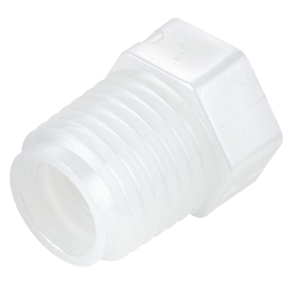 318P-4N by Parker | Pipe Fitting | 1/4" Male NPT Pipe Thread | 9/16" Hex | .75" Length | Plug | White | Nylon