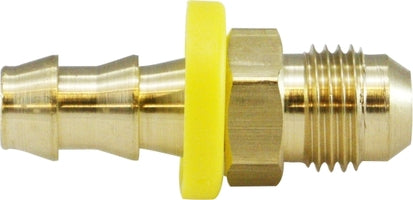 32901 by Midland | Push On Hose Barb Fitting | 37° JIC Flare | 1/2-20 UNF Thread | 1/4" Hose ID x 5/16" Male JIC | Adapter | Brass