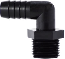 33041B by Midland | Plastic Pipe Fitting | 3/8" Hose Barb x 1/4" Male Pipe | 90° Elbow | Black Polyethylene