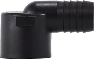 33343P by Midland | Plastic Pipe Fitting | 1/2" Hose ID x 1/2" Female Pipe | 90° Elbow | Black Polyethylene