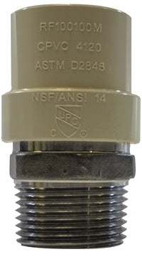 35415SS by Midland | Transition Fitting | Lead Free | 1" CPVC x 1" Male Pipe | Adapter | Stainless Steel