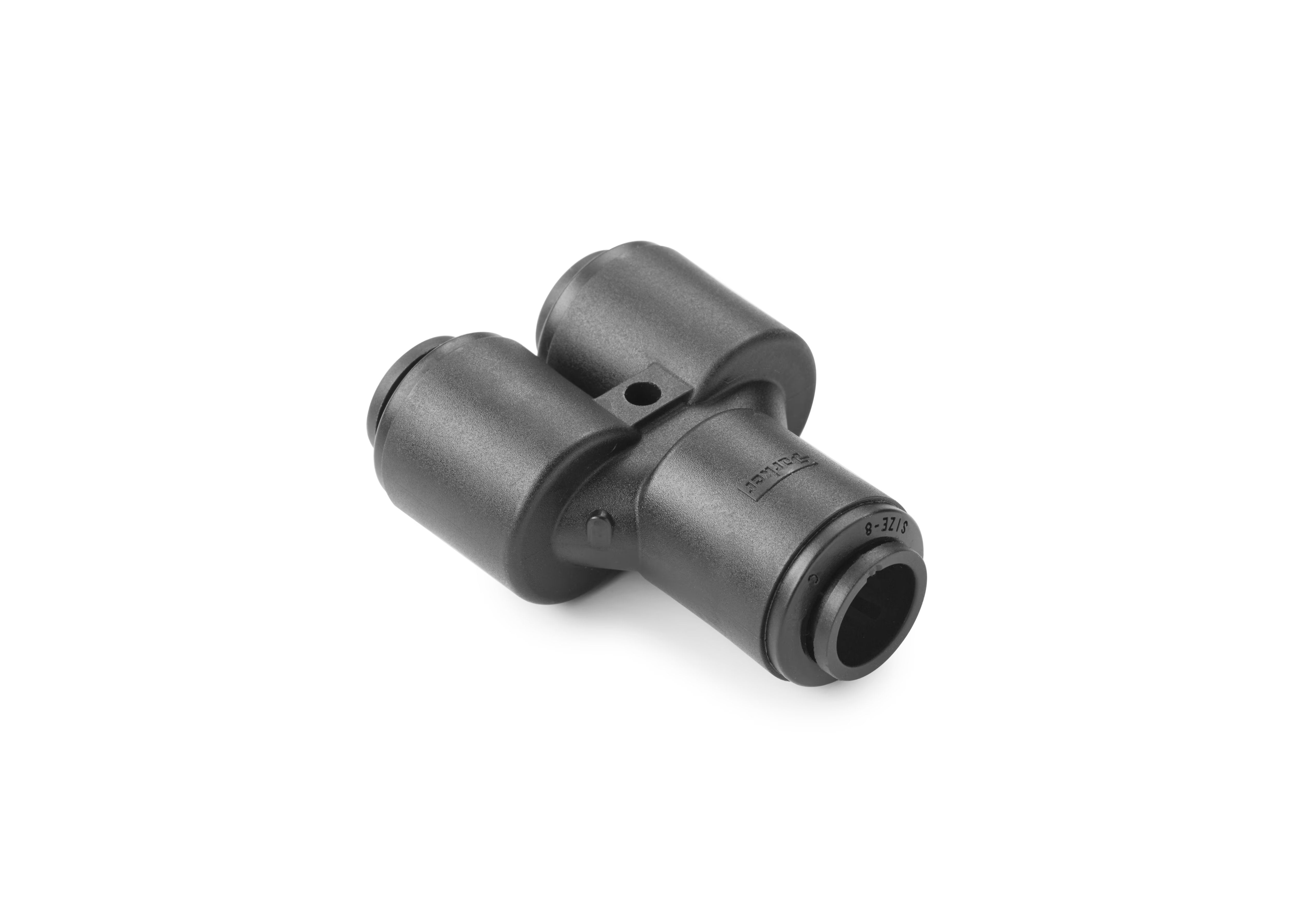 362PW-4 by Parker | Prestolok PLP Push-to-Connect Fittings | Tube to Tube Fittings | 1/4" Tube Size x 1/4" Tube Size | 2.100" Length (L) | 1.43" Width (W) | 0.190" Flow Dia. | Union Y | PVDF