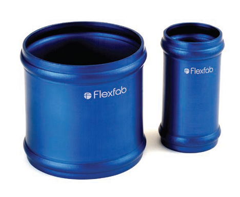 DEA-36519-2750 by FlexFab | Series 36519 | Beaded Connector | 2.75" OD | Blue | 3" Overall Length