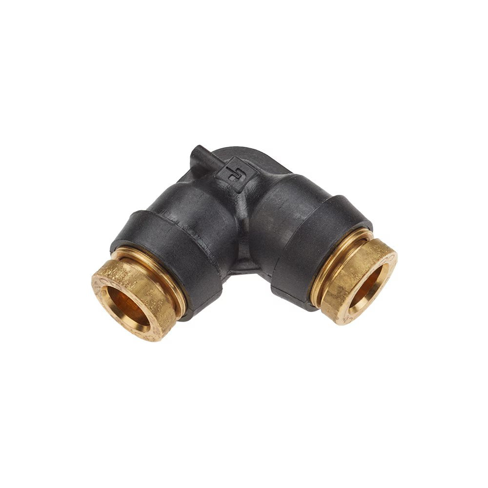 365PTC-6 by Parker | Tube to Tube Fitting | Union | 3/8" Push-to-Connect | 1.01" Length | 90° Elbow | Composite | Pack of 10