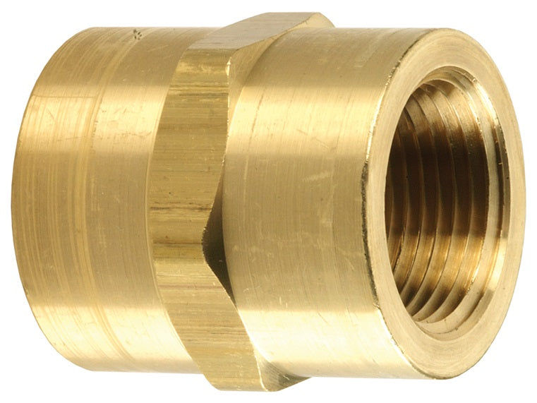 3710404C by Dixon Valve | Female Hex Coupling | 1/4" Female NPTF x 1/4" Female NPTF | Brass