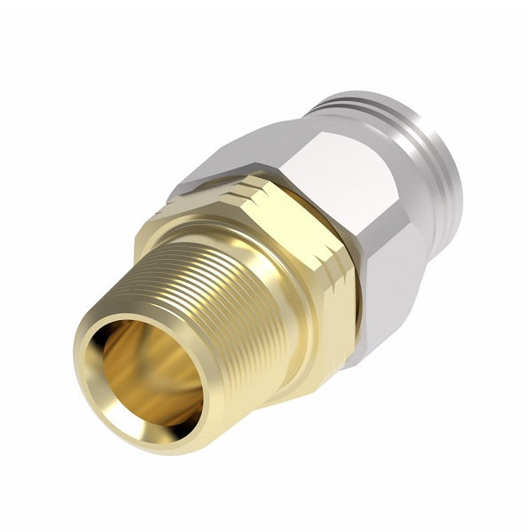 38-190628-6-8 Aeroquip by Danfoss | Male Pipe Super Gem PTFE Reusable Hose Fitting | -06 Male Pipe x -08 Reusable Hose End | Steel & Brass