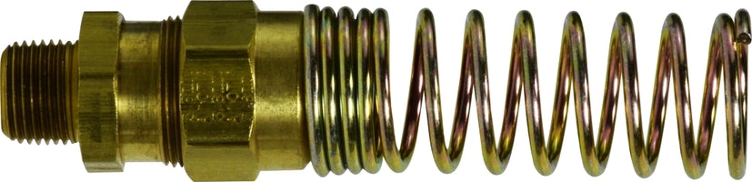 38346 by Midland | DOT Air Brake Reusable Hose Fitting | Male with Spring | 1/2" Hose ID x 1/2" Male Pipe | Adapter | Brass
