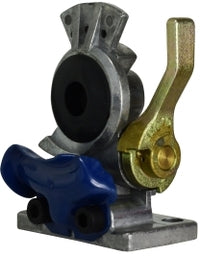 39531 by Midland | Truck & Trailer Lever Style Shut Off Gladhand | Emergency Red | 3/8" NPT Port x 1/4" NPT Port | Aluminum