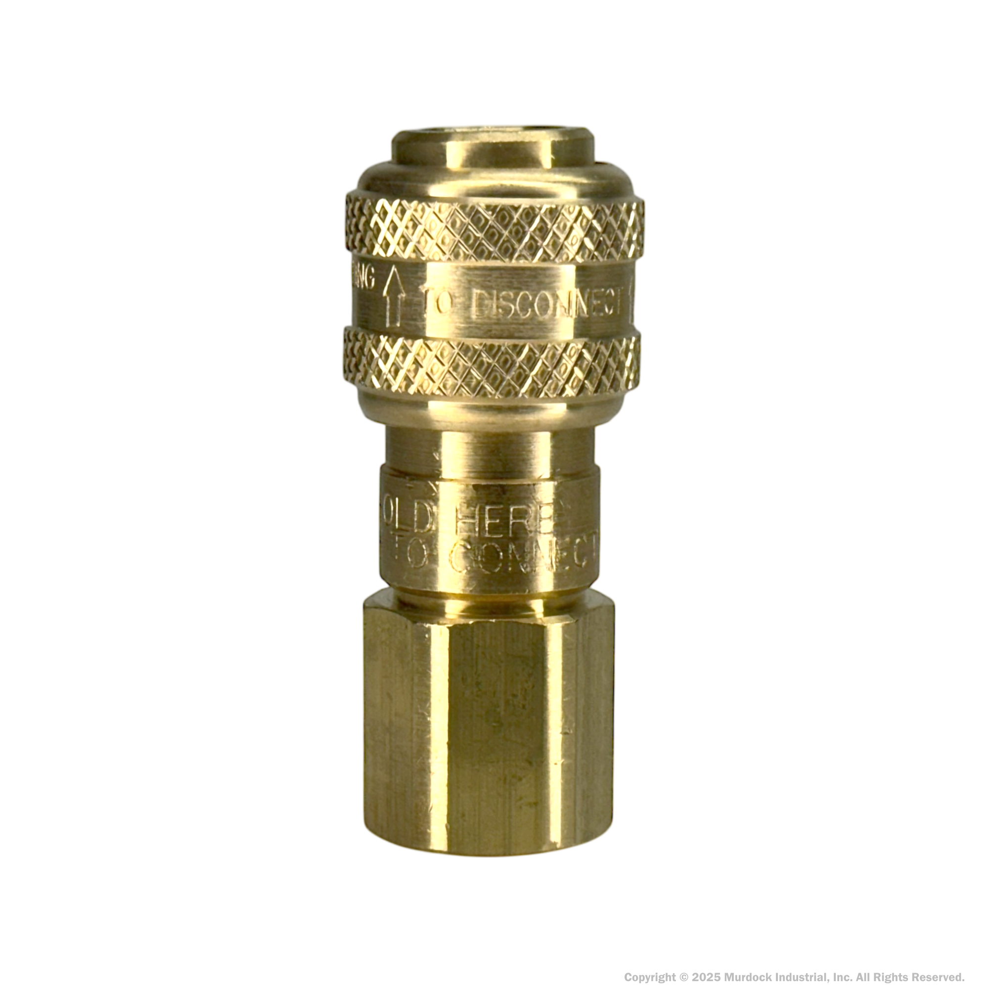 3DF4-B by Dixon Valve | Pneumatic Quick Disconnect Coupling | D-Series | 1/2" Female NPTF x 3/8" Automatic Industrial Interchange | Socket | Nitrile Seal | Brass