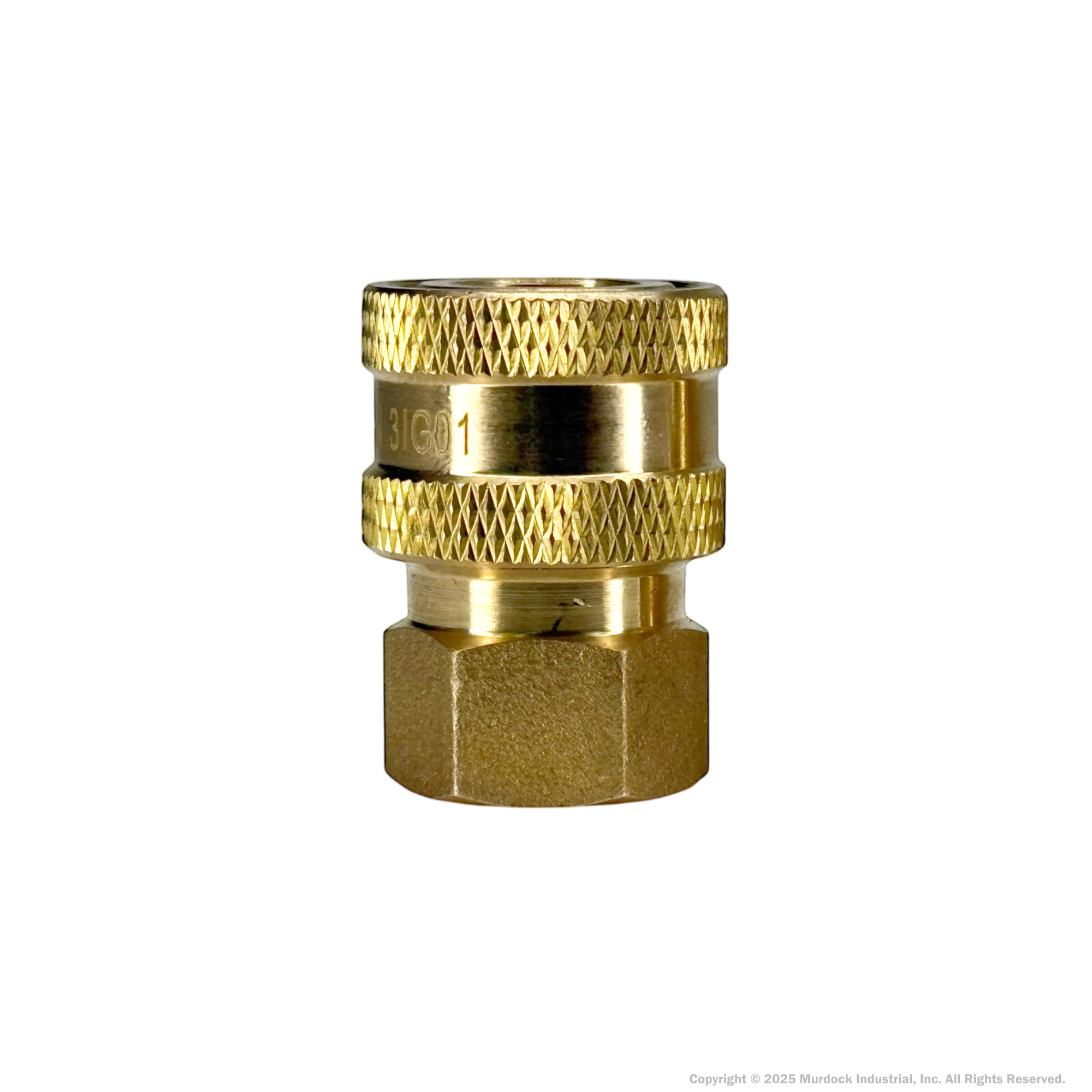3EF3-B by Dixon Valve | Hydraulic Quick Disconnect Coupling | E-Series | 3/8" Female NPTF x 3/8" Straight-Through Interchange | Socket | Nitrile Seal | Brass