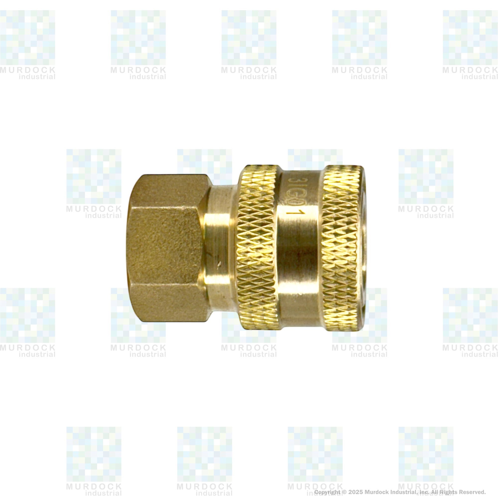 3EF3-B by Dixon Valve | Hydraulic Quick Disconnect Coupling | E-Series | 3/8" Female NPTF x 3/8" Straight-Through Interchange | Socket | Nitrile Seal | Brass