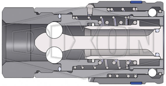 4HTBF4 by Dixon Valve | Hydraulic Quick Disconnect Coupling | HT-Series | 1/2" Female BSPP x 1/2" ISO16028 Flushface Interchange | Socket | Nitrile Seal | Steel