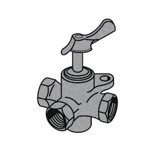 B-36709 Breco by Foster | 3-Way Multiple Shut-Off | 3/8" Female NPT Thread | Short Stem