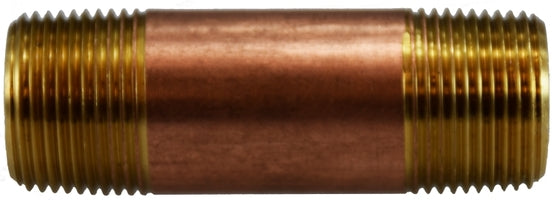 40090 by Midland | Lead Free Schedule 40 Seamless Nipple | 3/4" Diameter | 6" Length | Red Brass